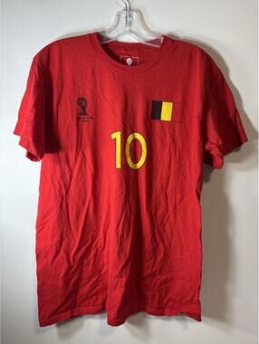 Belgium National Team Mens Large Red Soccer FIFA World Cup 2014 Official